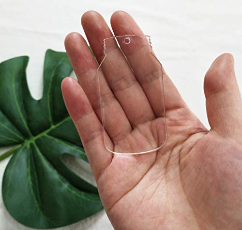 10Pcs/Lot Blank Clear Acrylic Laser Cut Mason Jar, Plexiglass Blank Keychain Necklace Diy Accessory 1/8" Thickness (2.5Inch) #TOP4