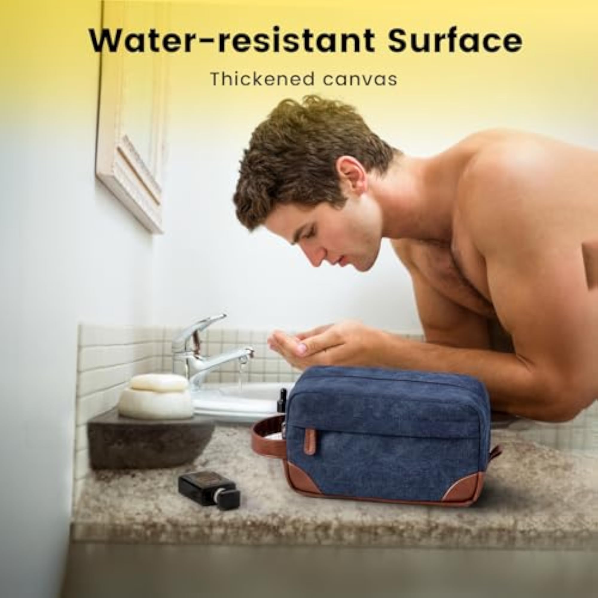 Hanging Toiletry Bag for Men, Navy Blue Water Resistant