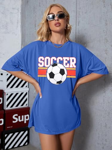 Image of ALLTB Soccer Cup 2026 Shirt Soccer Mom Shirts Women Oversized Football Match Season Jersey Bow T-Shirt Short Sleeve Top