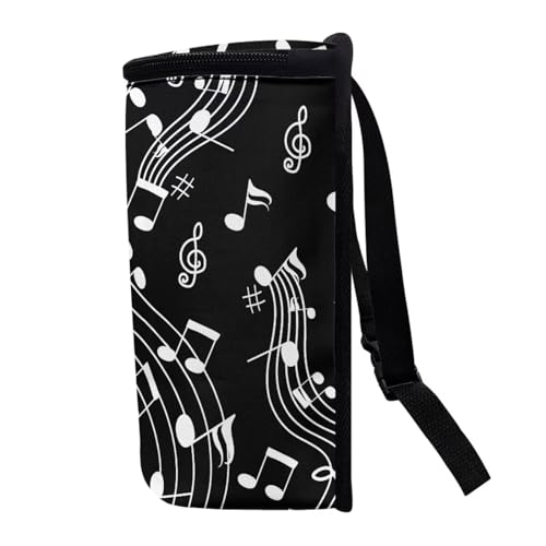 Image of Talayituse Music Note Piano Key Print Car Trash Can with Lid, Leak Proof Auto Trash Bag Hanging Vehicle Garbage Can Multipurpose Storage Container for Back Seat Road Trip