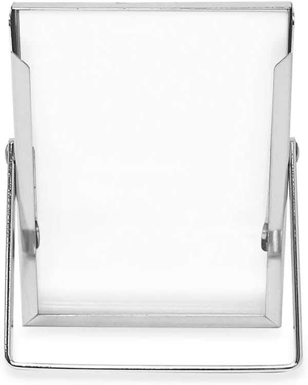 Laura Ashley 2x3 Silver Flat Metal Picture Frame (Vertical) with Pull-Out Easel Stand, Made for Tabletop, Counterspace, Shelf and Desk (2x3, Silver)