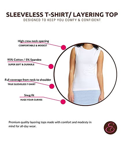 Esteez White Tanks For Women - White Workout Top - Under Jacket Blouse - Womens Tank Top - Workout Tanks - Tanks For Women - Yoga Top (Ex801110 White Xxl) #TOP2