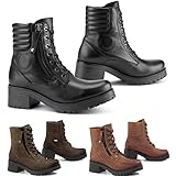 High-Tex Klimamembrane Falco Damen Motorradstiefel Misty, army grün, 37
