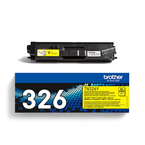 Brother TN326Y Toner Originale, Alta Capacità, fino a 3500 pagine, per Stampanti DCPL8400CDN / DCPL8450CDW / HLL8250CDN / HLL8350CDW / MFCL8650CDW / MFCL8850CDW, Giallo