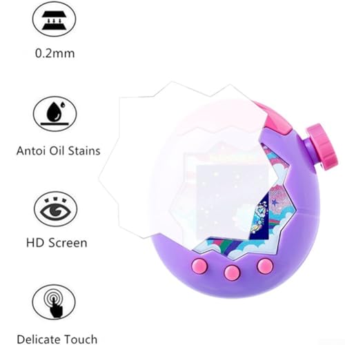 Displayschutzfolie für Tamagotchi Paradis, vollständige Abdeckung, kratzfest, blasenfrei, 2 Stück (weiße weiche Folie)