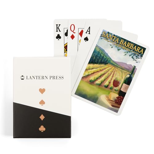 Lantern Press Santa Barbara, California, Escena Viñedo, 52 cartas póker