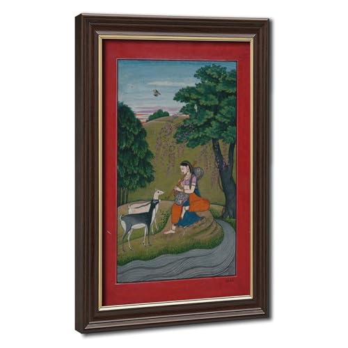 Ragamala Peinture toile haut de gamme décoration murale salon motif Ragini Todi