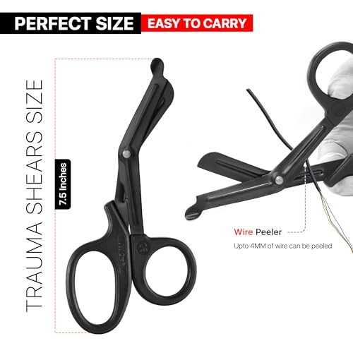 JW Craft Medical Trauma Shears - 7.5\'\' Premium Bandage Scissors Stainless Steel Blade with Non-Stick Plasma Coating - Surgical Scissors for Nurses, Doctors, EMT, First Aid Essentials - Thumbnail 2