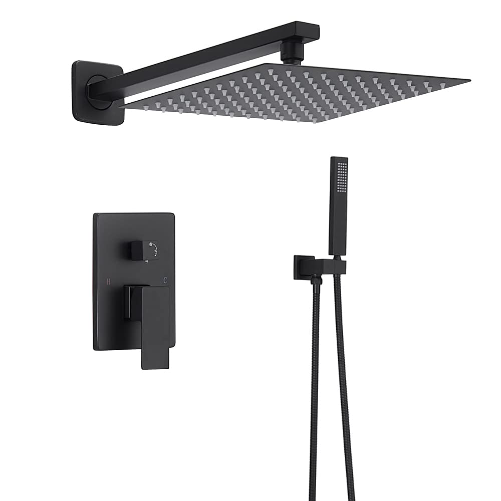 Système de douche complet avec robinet mural et pommeau de douche 10 pouces