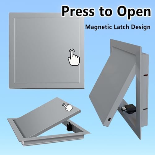 Magnetic Plumbing Access Panel for Bathroom Ceiling 12x12, 16x16, 20x20in - Wall Hole Cover & Attic Access Hatch (Black, 13x13in) - Easy Installation & Durable Design