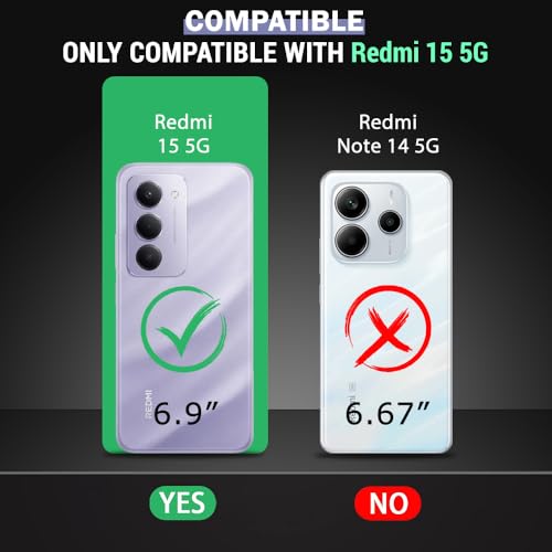 Image of TheGiftKart Liquid Silicon Back Cover Case for Mi Redmi 15 5G | Stylish Camera Protection Module | Micro-Fibre Lining Inside | Shockproof Back Cover Case for Redmi 15 5G (Silicone, Black)