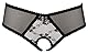 Orion Ouvert-Slip - verführerische Panty für Frauen, mit Öffnung im Schritt, floralen Spitzen-Details, verzierter Bund, figurbetont, schwarz