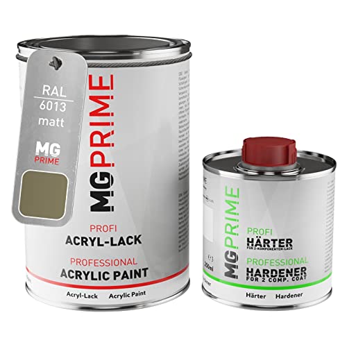 RAL 6013 Vert jonc/Reed green mat peinture acrylique 1,5 Litres / 1500 ml durcisseur inclus