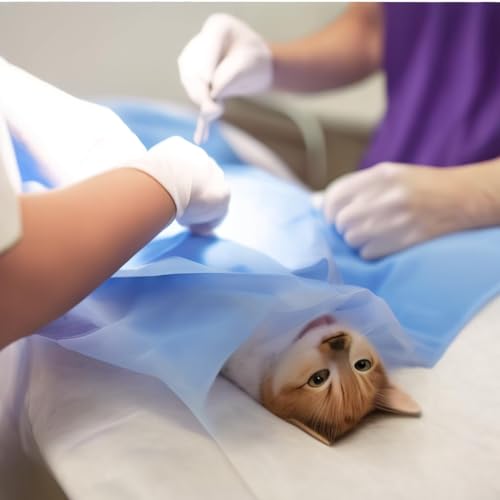 Image of Sterile Disposable Vet Adhesive Fenestrated Surgical Drape Spay /Neuter Surgery Use 24 inchx24 inch (1)