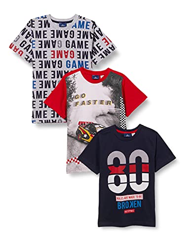 Set composto da 3 t-shirt con manica corta per bambino con diverse fantasie.