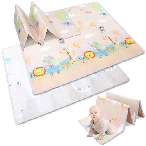 Baby Spielmatte, faltbare Krabbelmatte, 194 x 175 cm Bodenmatte für Babys, tragbarer Spielteppich,...
