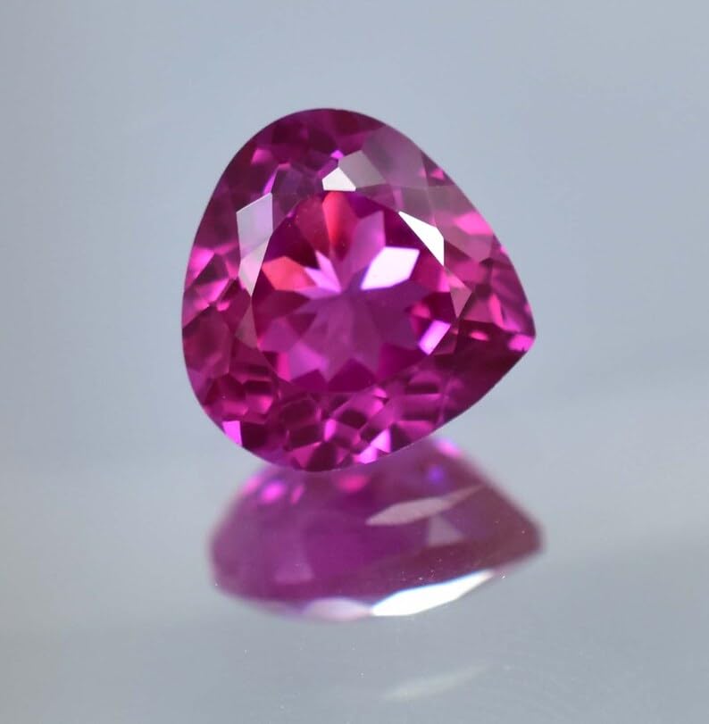 Saphir rose naturel pour la fabrication de bijoux, gemme cœur 13mm DIY
