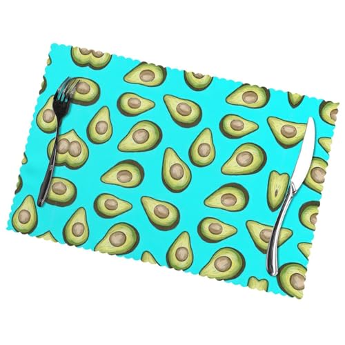 Set de table polyester aux finitions soignées imprimé avocat - 4