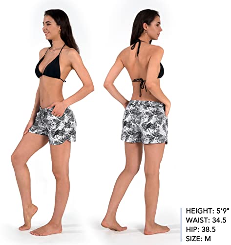 Image of Womens Swim Shorts UPF50+ Board Shorts Quick Dry Beach Shorts Drawstring Sports Summer Bottom