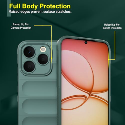 Image of amazon basics Back Case Cover for Realme 15T 5G | Compatible for Realme 15T 5G Back Cover | Liquid Silicon Magic Case with Camera Protection | Dark Green