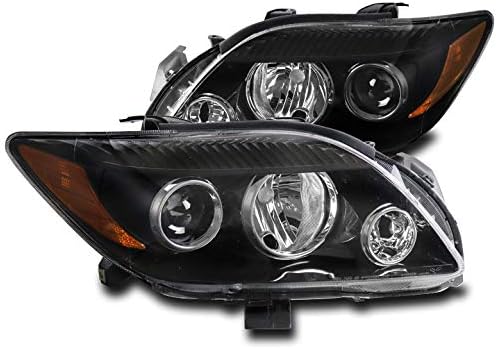 Projector Headlights Headlamps Black Compatible with 2008-2010 Scion tC