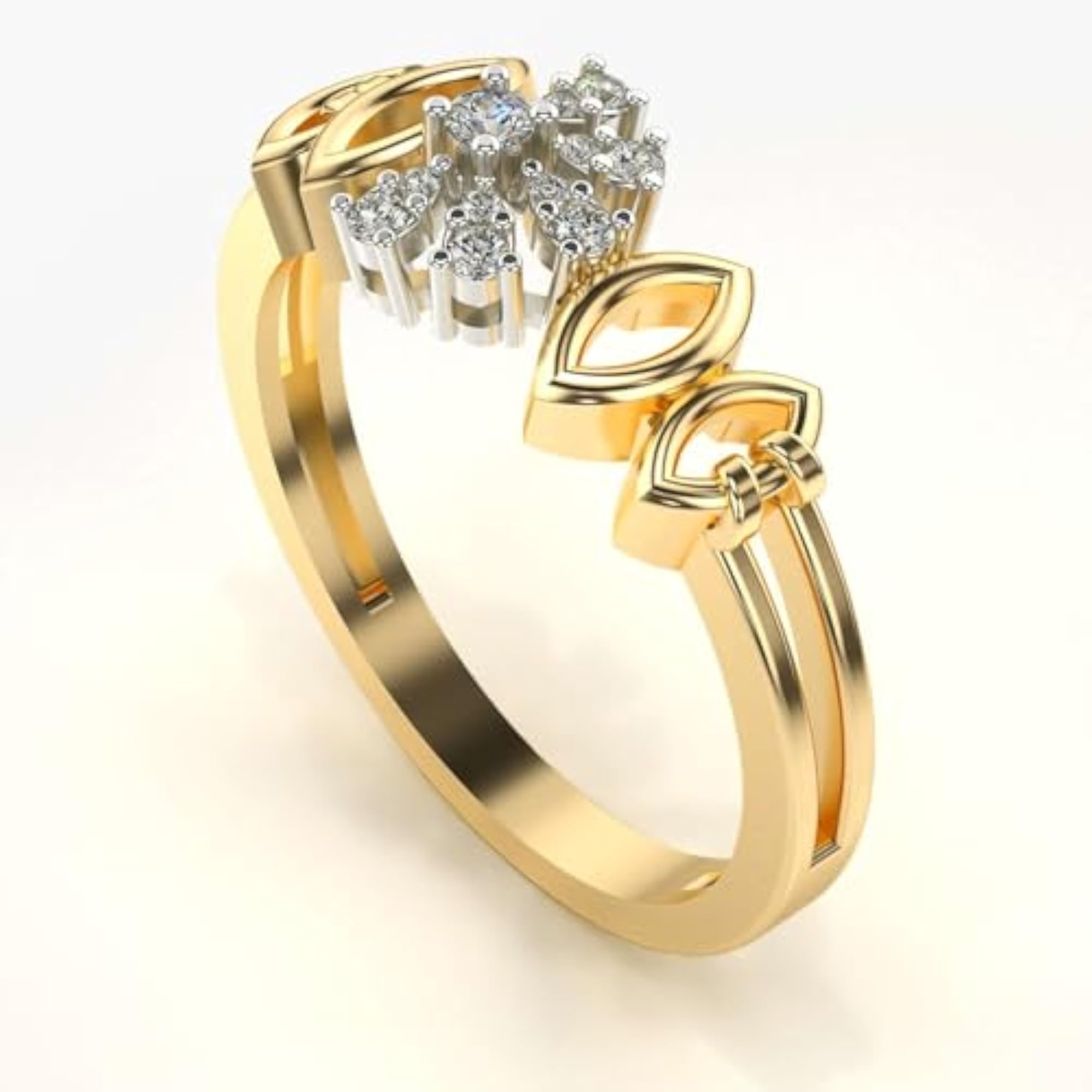 Women's Sterling Silver & Lab Grown Diamond 0.09cts Elegant Ring