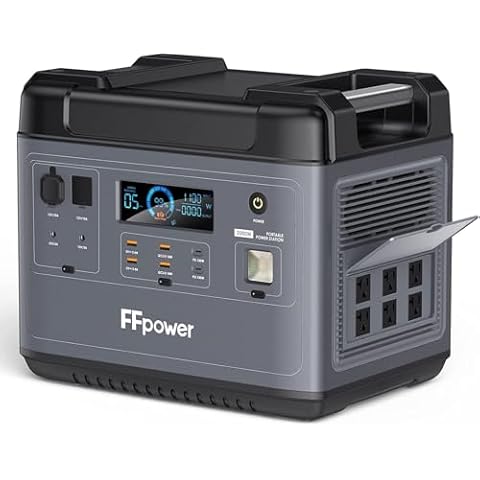FFpower P2001 Solar Generator, 2000Wh Power Station with LiFePO4 Batteries, 6 2000W AC Outlets, UPS Backup, Bi-directional Portable Power Station for Home Power Outage, Outdoor Camping RV Cover