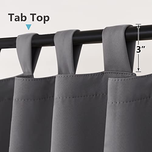 Ryb Home Patio Curtain Outdoor - Extra Wide Blackout Curtains Waterproof Windproof Privacy Outdoor Indoor Curtains For Porch Gazebo Pavilion, Wide 100 X Long 84 Inch, Grey #TOP1