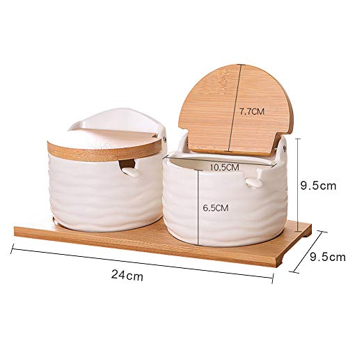 Vermida Ceramic Sugar Bowl with Flip-Top Lid