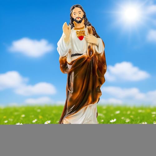 Figurka Jezusa - 20,8 cm Dekoracja Jezusa - Kolekcjonerska Figurka Chrześcijańska z Żywicy Do Modlitewni Domu Kościoła Prezent Religijny