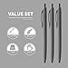 deegtran Pens Bulk, 50 Pack No Bleed Grey Barrel Black Ink Click Pens, Wholesale Retractable Ballpoint Pens, Pen Medium Point, Smooth black Ink Pen, 1.0MM