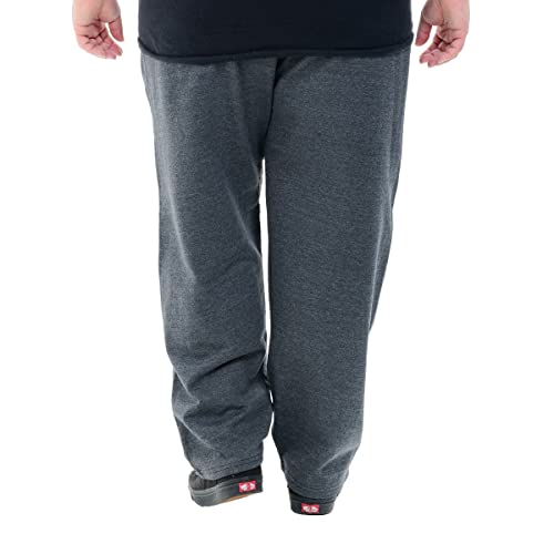 Calça Masculina Plus Size Em Moletom Reta Com Bolsos (G2, Chumbo)