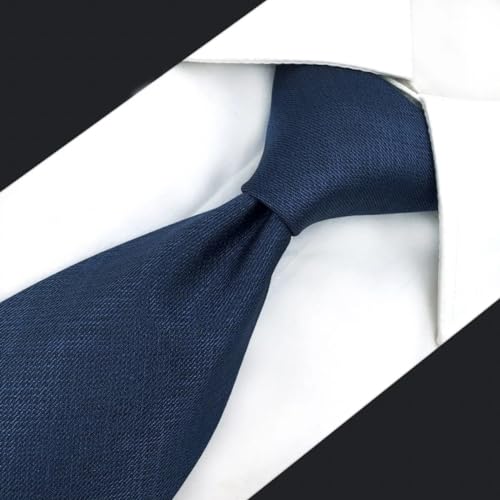 S&W SHLAX&WING Gravata masculina gravata de seda azul sólido comercial extra longa 160cm