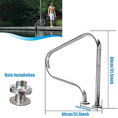 Baranda para Piscina de Acero Inoxidable 31.5x31.5 Pulgadas miniatura 4