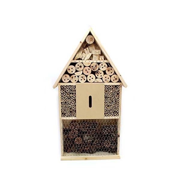 DARO DEKO Insektenhotel aus Holz braun Natur 66cm hoch 4 Ebenen – Bild 3