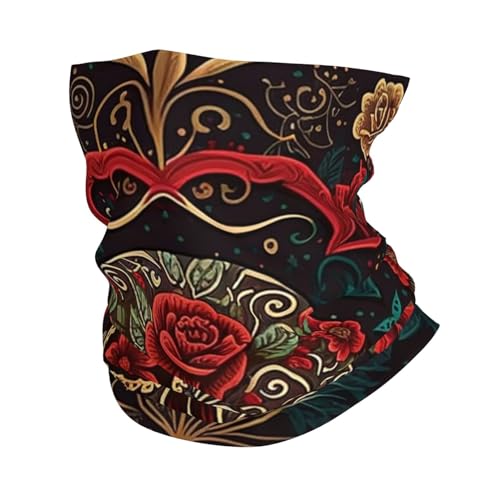 Balaclava con diseño de calavera mexicana roja para mujer y hombre, pañuelo facial elástico multifuncional para motocicleta, ciclismo, esquí y fiesta miniatura 1