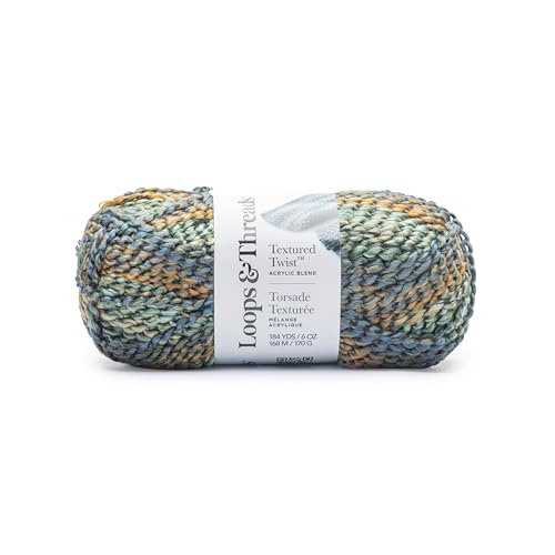 Loops & Threads Textured Twist Yarn - Yarn for Knitting, Crochet, Weaving, and Arts & Crafts - Multi, Acrylic Blend, 6 oz