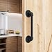 SMARTSTANDARD 11” Pipe Barn Door Handle, Black Rustic Industrial Grab Bar, Towel Bar, Handrail and Pull for Stairs, Gate, Garage