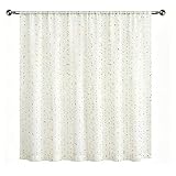 BSITSSS Scheibengardinen 130 x 100 cm, Küchenvorhänge Weiß mit Regenbogen Pompons, Landhausstil Halbtransparent Bistrogardinen Vorhängefür Fenster Küche Wohnzimmer Schlafzimmer