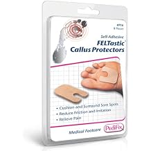 PediFix Felt Callus Protectors Soft Cushioned Felt Pads for Calluses, Corns, Blisters & Sore Spots Adhesive Trim-to-Fit Foot Pads for Friction and Pressure Relief in Any Type of Shoe, 8 Count