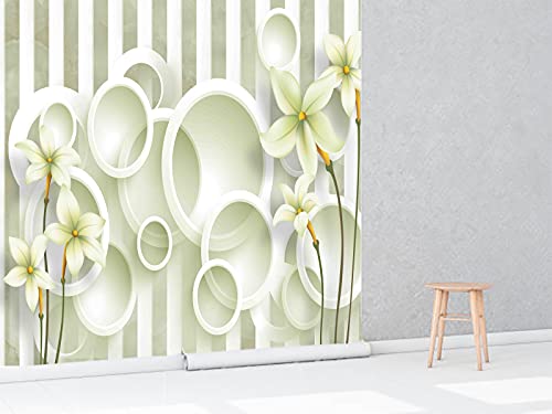 Image of White Circle Wallpaper Wall Sticker for Home D�cor, Living Room, Bedroom, Hall, Kids Room, Play Room(Self Adhesive Vinyl, Waterproof) (16 X 96 INCH)