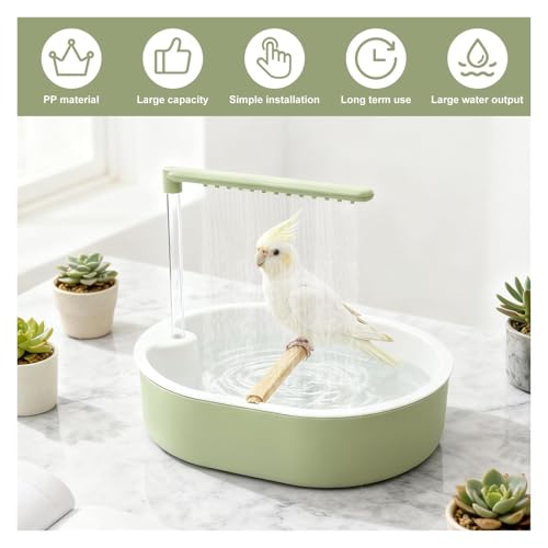 Ducha para loros con flujo de agua ajustable para evitar estrés 7