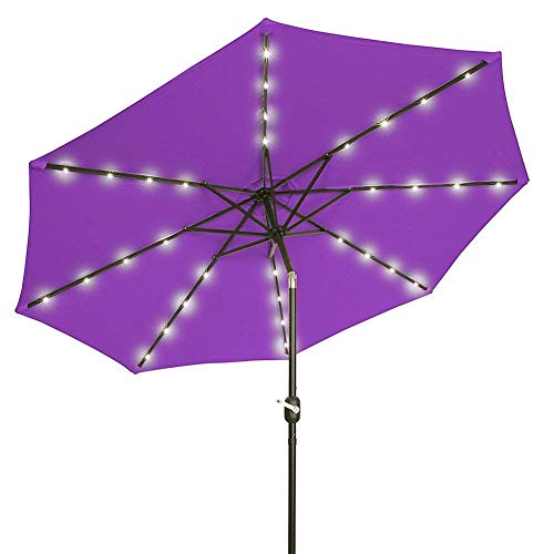 Parasol LED blanc haut de gamme de 2.5m pour design extérieur épuré