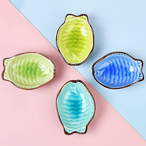 Worldity 4 Pack Ceramic Charcuterie Bowls, Assorted Color Small Bowls For Charcuterie Board, Dipping Bowls For Sushi Appetizer, Oil, Vinegar, Ketchup, Paste Jam #TOP6