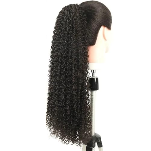 Perruque longue noire brune queue de cheval cordon pour look quotidien
