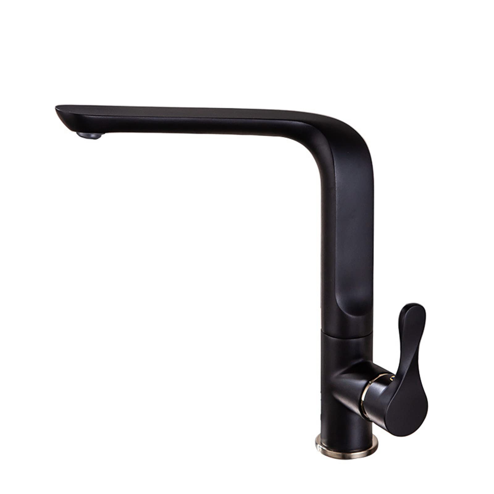 VDOQTLJT Kitchen Faucet Brass Single Handle Sink Deck Mounted Hot and Cold Water Faucets 360° Rotation Commercial Taps Gold(Nero)