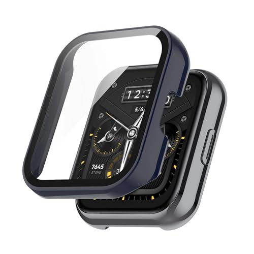 Image of Removable Screen Protector Watch Case Cover Compatible with Amazfit | Realme | Redmi Anti Scratch 360 Full Bumper Cover Shockproof Cases for Men and Women (Realme Watch 2 Pro (Blue))