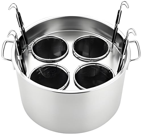Olla de fideos de acero inoxidable con cestas coladoras, herramienta de cocina versátil para albóndigas de pasta y sopa, accesorio esencial de cocina
