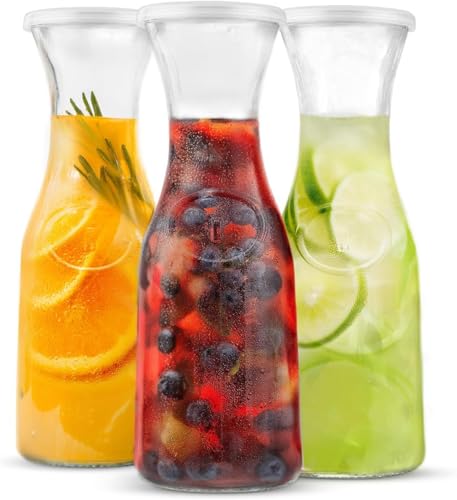 KooK Glass Carafe, Mimosa Bar Supplies, Carafe Pitchers with Lid,
