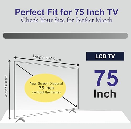 Image of OHAYO 75Inch Acrylic TV Screen Protector | Compatible with All 75 Inch LED, LCD, OLED, QLED & Smart TVs | 3mm Clear Protective Shield | Not Tempered, Not Glass | 9H Hardness | Military Strength | Scratch Resistant | Splash Resistant | Ultra HD Clarity | Easy Installation